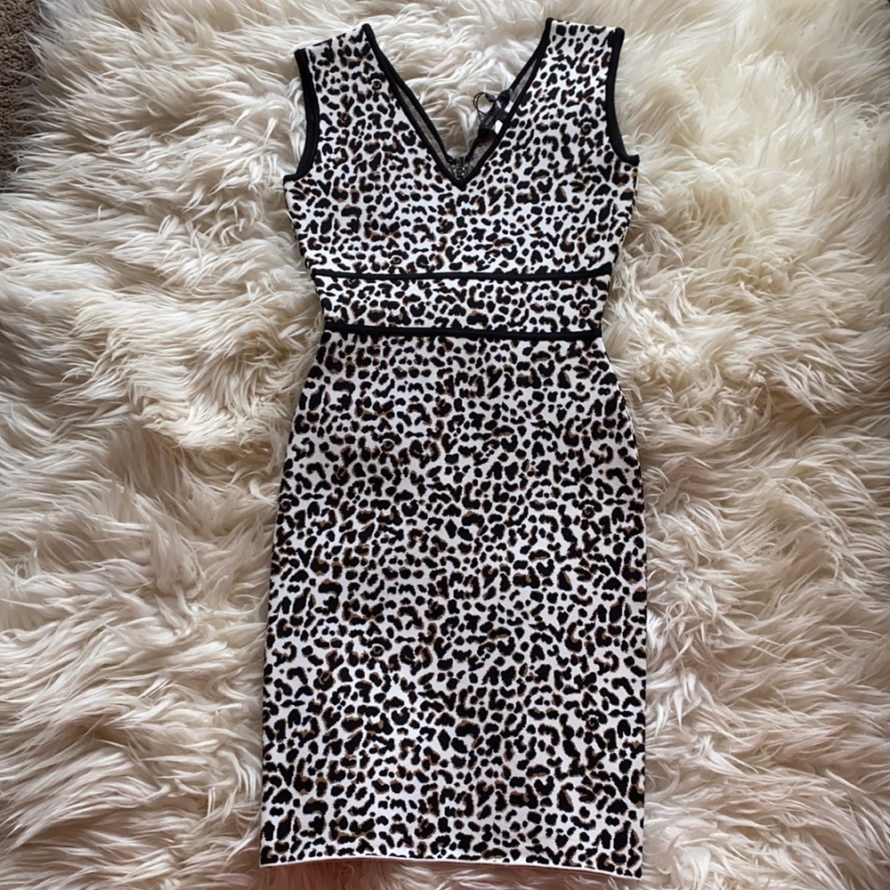 BCBG MAX AZRIA leopard bandage dress